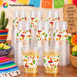Mexican Fiesta Plastic Cups, 12oz Disposable Party Supplies (100pcs)