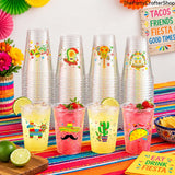 Mexican Fiesta Plastic Cups, 120pcs 16oz Disposable Drinkware (4 Styles)