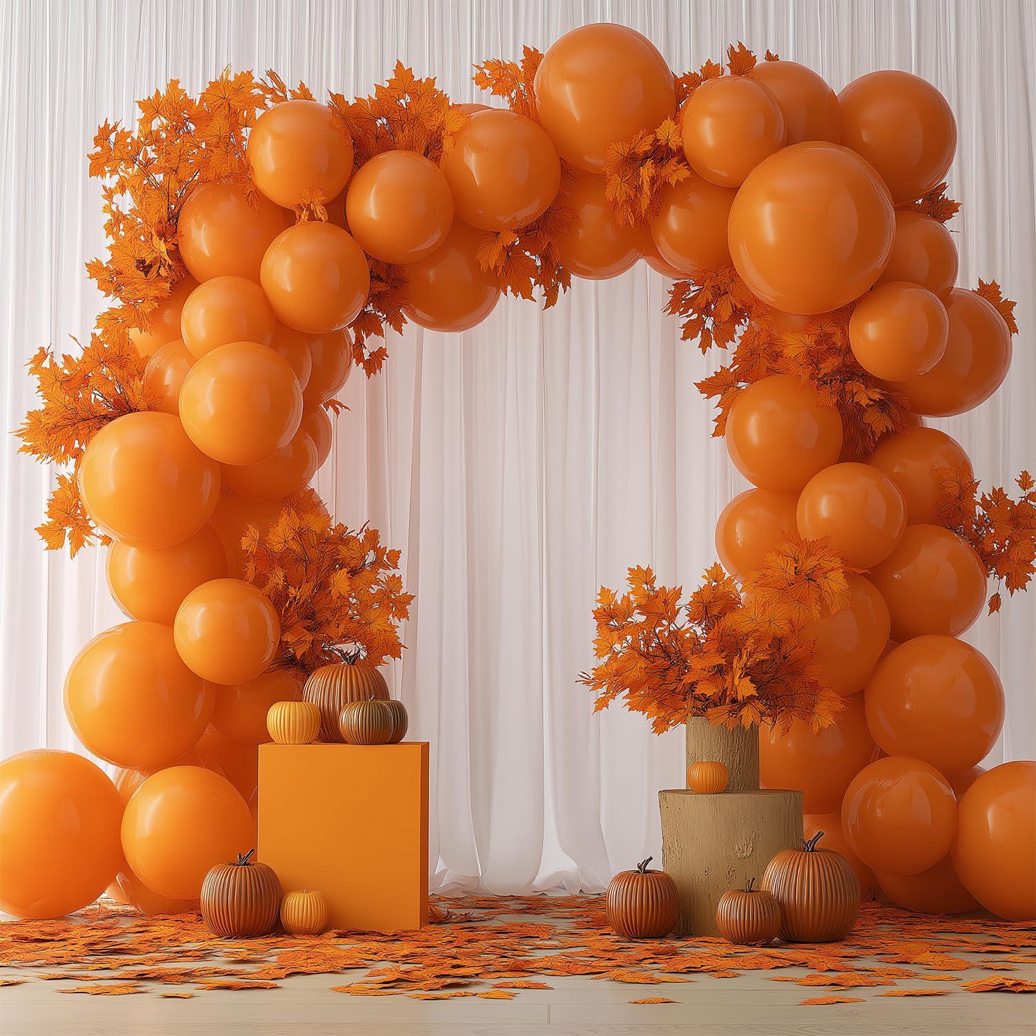 Burnt Orange Balloon Arch Kit, Autumn Birthday Party Garland Decorations