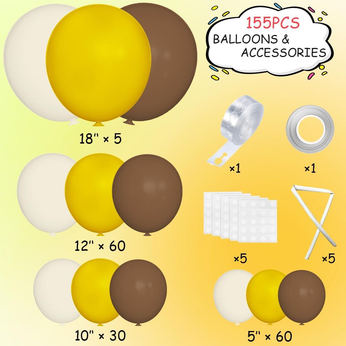 Neutral Balloon Garland Arch Kit, Yellow Brown White Party Decor