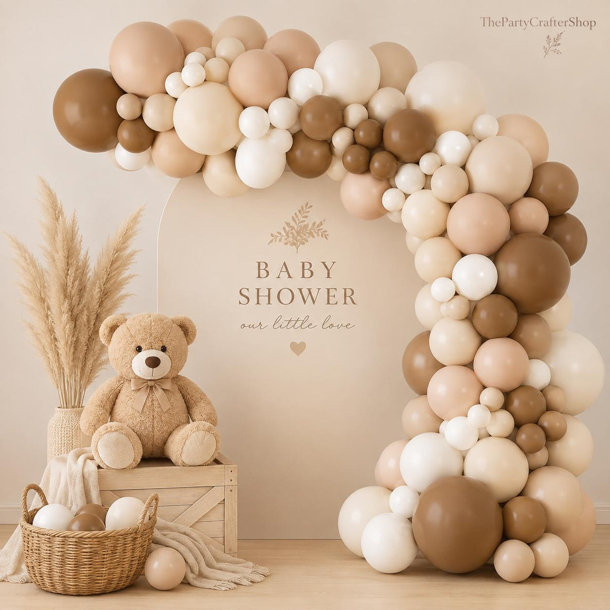 Boho Neutral Balloon Garland Arch Kit, Matte Earth Tone Balloons, Baby Shower Party Decor