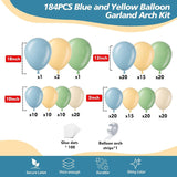 Bear Balloon Garland Arch Kit, Blue Yellow Sage Green Party Decor