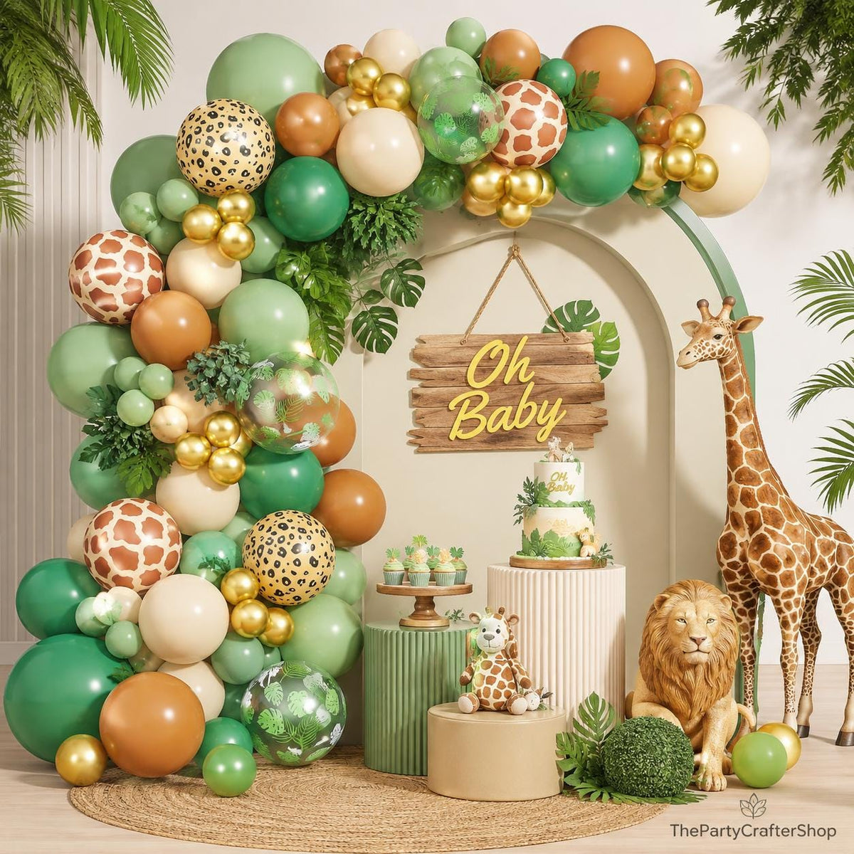 Safari Balloon Arch Kit, Jungle Animals, Woodland Baby Shower Decor