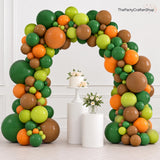 Olive Green Orange Brown Balloon Arch Kit, Safari Woodland Baby Shower Decor