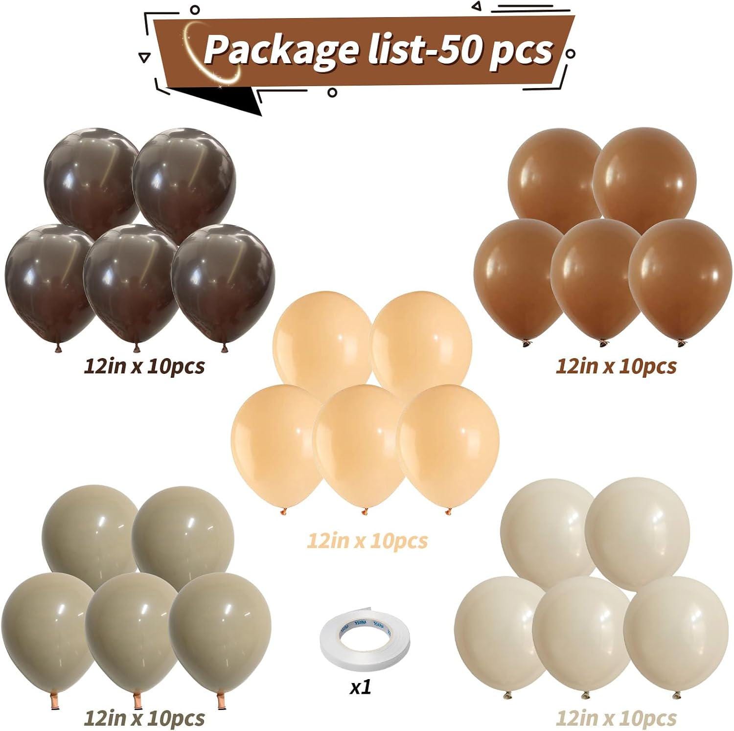 Neutral Latex Balloons, 12 Inch Earthy Tones, Boho Baby Shower Decor