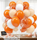 Orange White Balloons 60PCS, 12 Inch Latex Confetti Balloons, Graduation Birthday Party Decorations