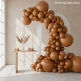 Boho Neutral Light Brown Balloons, Coffee Color Party Decor, Baby Shower Birthday Wedding Arch