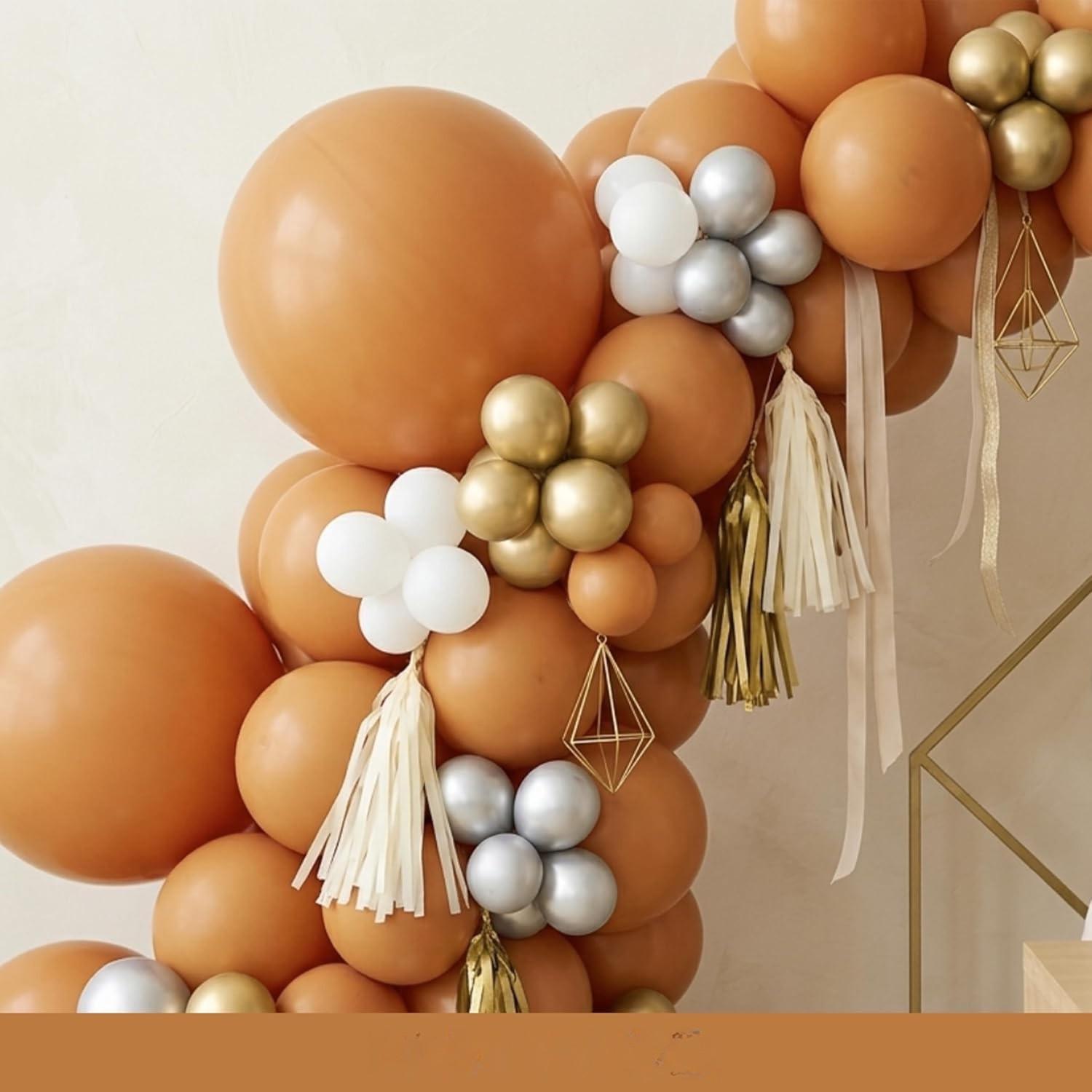 Boho Neutral Light Brown Balloons, Coffee Color Party Decor, Baby Shower Birthday Wedding Arch