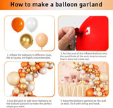Orange White Gold Balloon Arch Kit, Nude Apricot Cream Beige Pearl Balloons, Fall Birthday Thanksgiving Baby Shower Bridal Party Decor