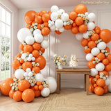 Orange White Balloon Arch Garland Kit, Fall Autumn Citrus Baby Shower Birthday Party Decorations