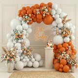 Orange White Balloon Arch Garland Kit, Fall Autumn Citrus Baby Shower Birthday Party Decorations