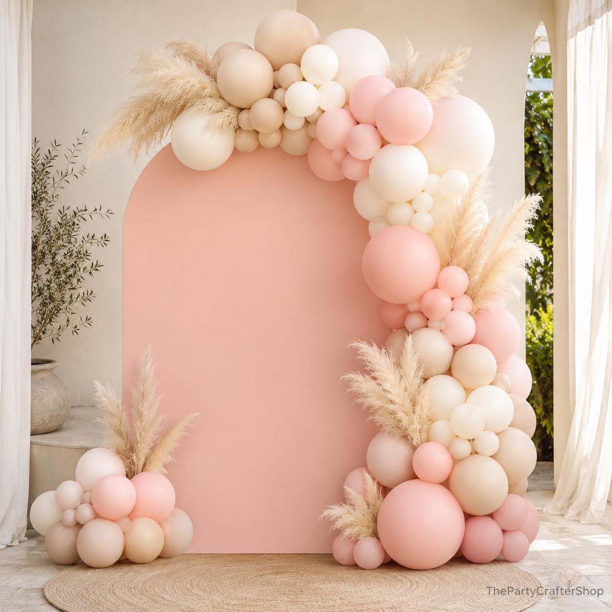 Boho Dusty Rose Pink Balloon Arch Kit 147PCS, Nude Mauve Pastel Pink Sand Ivory Balloons, Baby Shower Bridal Wedding Party Decor