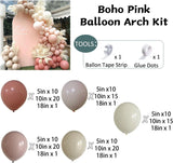 Boho Dusty Rose Pink Balloon Arch Kit 147PCS, Nude Mauve Pastel Pink Sand Ivory Balloons, Baby Shower Bridal Wedding Party Decor