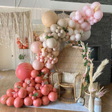 Boho Dusty Rose Pink Balloon Arch Kit 147PCS, Nude Mauve Pastel Pink Sand Ivory Balloons, Baby Shower Bridal Wedding Party Decor