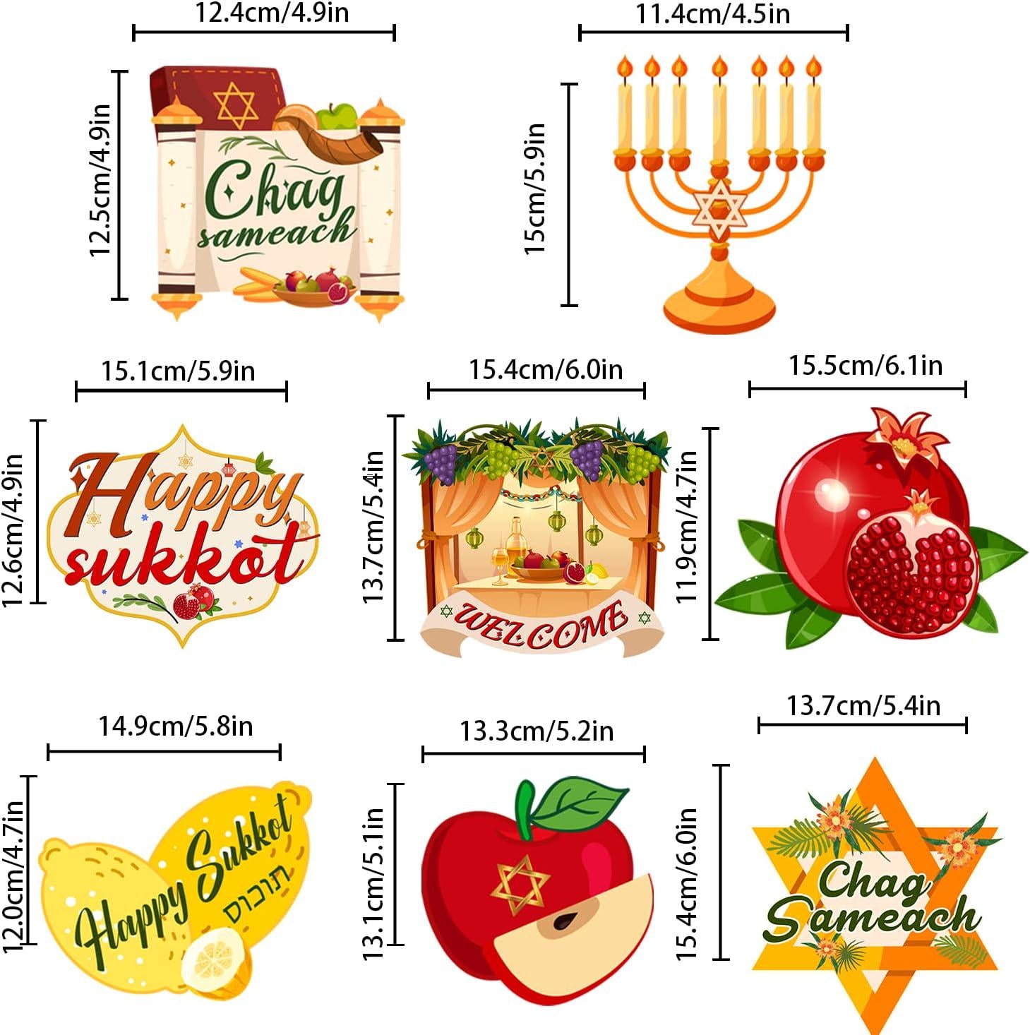 Sukkot Decorations Glitter Hanging Swirls, Jewish Holiday Celebration Sukkah Decor