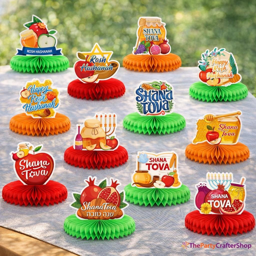 Rosh Hashanah Honeycomb Centerpieces, Shana Tova Party Decorations, Jewish New Year Table Decor