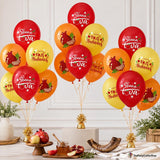 Shana Tova Rosh Hashanah Balloons, Gold Orange Red Latex Party Decorations