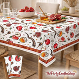 Rosh Hashanah Tablecloth Set, Shana Tova Jewish New Year Plastic Cover (2 Pack)