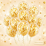 100PCS Gold Confetti Balloons, 12 Inch Latex Party Wedding Bridal Shower Decorations