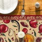 Rosh Hashanah Honey Pomegranate Table Runner, Jewish Holiday Dining Decor