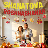 Rosh Hashanah Decorations Set, Shana Tova Banner, Honeycomb Centerpieces, Jewish New Year Party Supplies