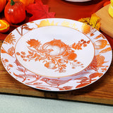 Vintage Disposable Plastic Plates 50PCS, Embossed Pomegranate Dessert Plates, Elegant Wedding Party Tableware Supplies