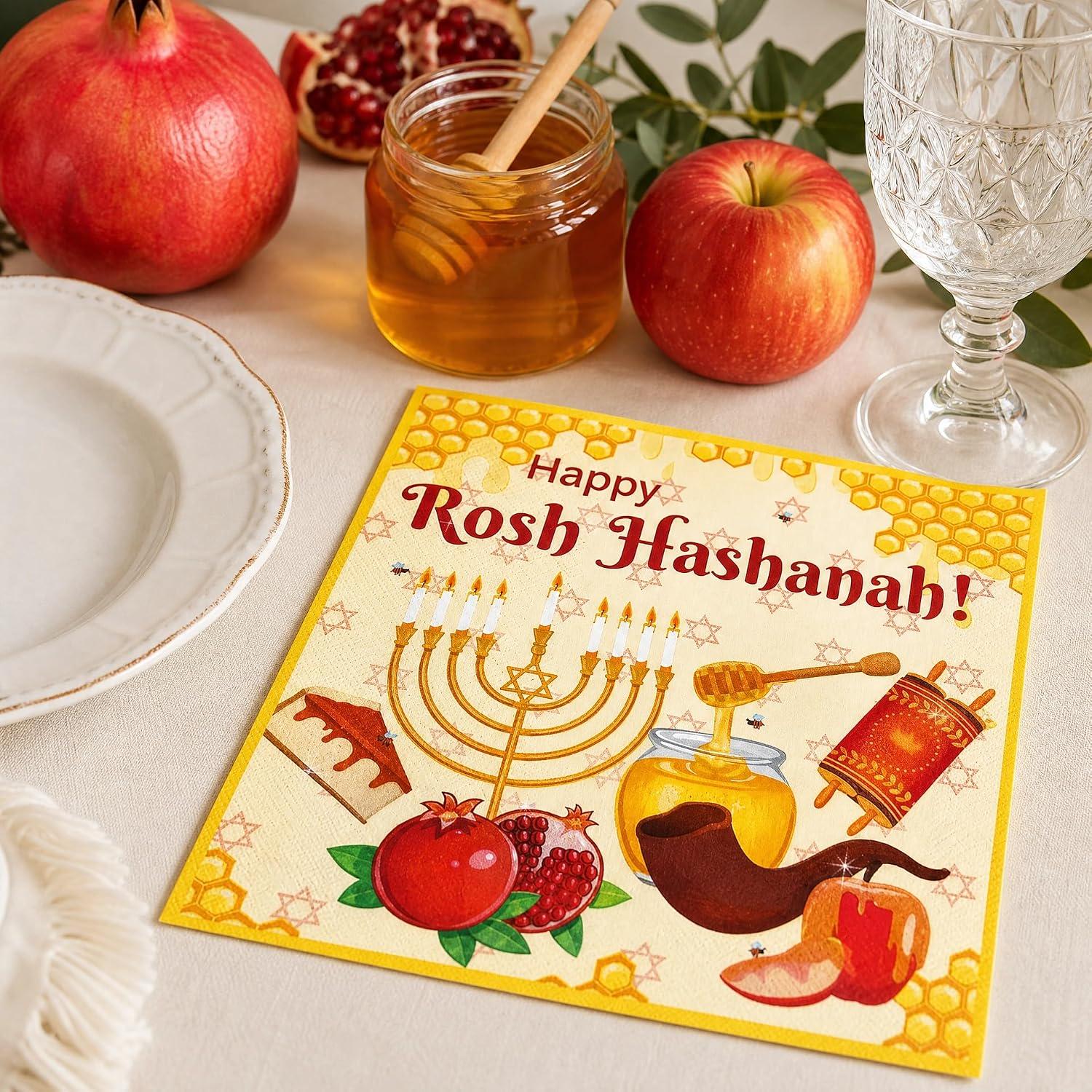Rosh Hashanah Party Napkins, 96-Piece Jewish Holiday Table Decorations