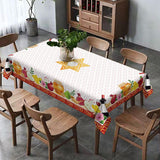 Rosh Hashanah Tablecloth, Shana Tova Holiday Decor, Honey, Shofar, Star of David (60x84 inches)