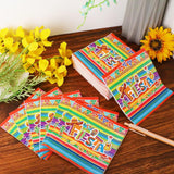 Mexican Fiesta Napkins 50PCS, Colorful Stripe Paper Napkins, Taco Birthday Wedding Party Table Decor