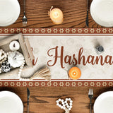 Rosh Hashanah Honey Apple Table Runner, Shana Tova Jewish New Year Decor