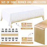 Gold Polka Dot Tablecloths and Runners Set, 8 Pack Party Decor