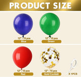 60-Piece Mexican Independence Day Balloons, Red Green Blue Confetti, 12 Inch Fiesta Decorations