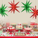 Mexican Independence Day Star Balloons, Red Green Foil, 22 Inch Fiesta Decorations