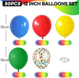 50-Piece Mexican Independence Day Balloons, Red Blue Yellow Green Confetti (12 Inch)