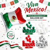 Viva Mexico Balloon Garland Kit, Red Green White Silver, Fiesta Party Decor