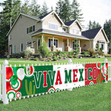 Viva Mexico Banner, Mexican Independence Day Party Decoration, Polyester Sign