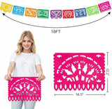 Mexican Papel Picado Banner 18FT, Plastic Fiesta Garland, independence day Party Decorations