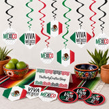 Viva Mexico Hanging Decor 40PCS, Mexican Independence Day Party Swirls, Fiesta Celebration Decorations