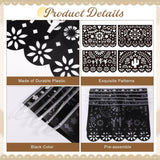 Mexican Papel Picado Banner 4 Pack, Black Fiesta Garland, Cielito Lindo Decor
