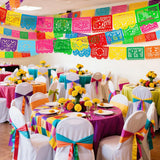 Colorful Papel Picado Banner Set, Mexican Fiesta Party Decor (4 Pack)