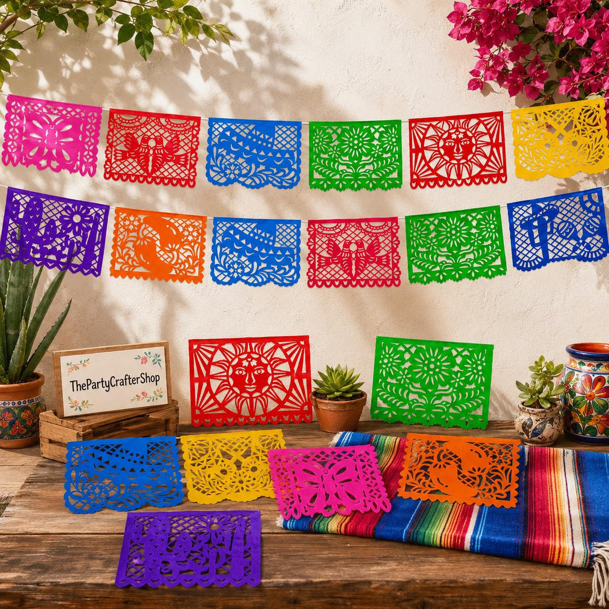 Papel Picado Banner 18FT, Mexican Fiesta Party Decorations, Birthday Decor