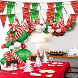 Mexican Independence Day Pennant Banner, Red Green White Triangle Flags (130FT)