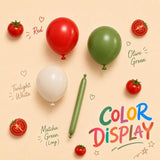124-Piece Mexican Independence Day Balloon Arch Kit, Red Green White Fiesta Decorations