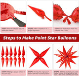 72PCS Mexican Independence Day Star Balloons, Red Green White Foil Spike Balloons, 26 Inch Explosion Star Cone Balloons, Mexico Fiesta Decor