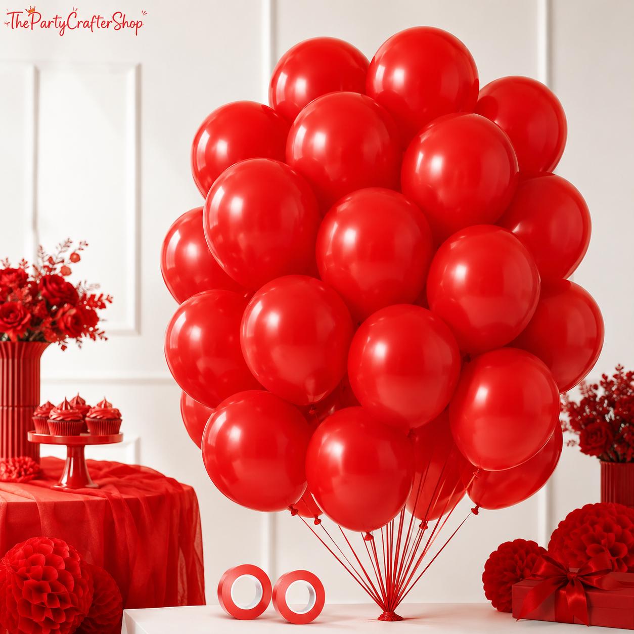 110 Red Latex Balloons, Mexican Independence Day Fiesta Decorations (12 Inch)