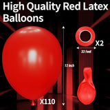 110 Red Latex Balloons, Mexican Independence Day Fiesta Decorations (12 Inch)