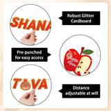 Shana Tova Banner Set, Pomegranate Pennant Bunting, Jewish Holiday Decor (3 Piece)