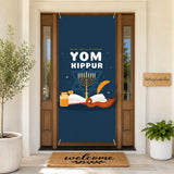 Yom Kippur Door Banner, Jewish Holiday Welcome Sign (35x72 Inch)
