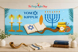 Yom Kippur Holiday Banner, Jewish Festival Backdrop, Party Photo Booth Decor (70x35 Inch)