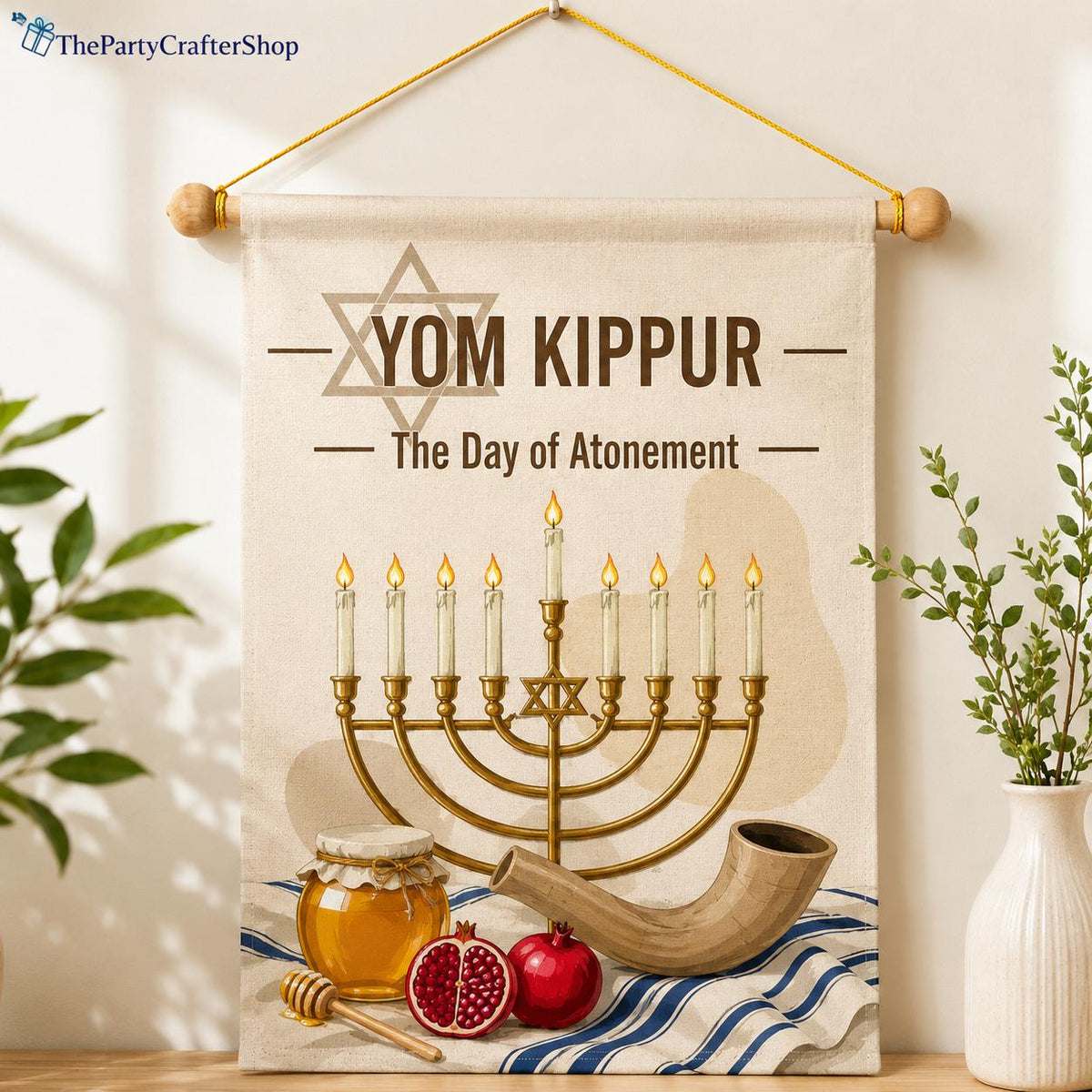 Yom Kippur Garden Flag, Day of Atonement Jewish Holiday Decor (13x18.5 Inch)